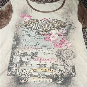 Vintage y2k Blue Canyon shirt with graphic designs